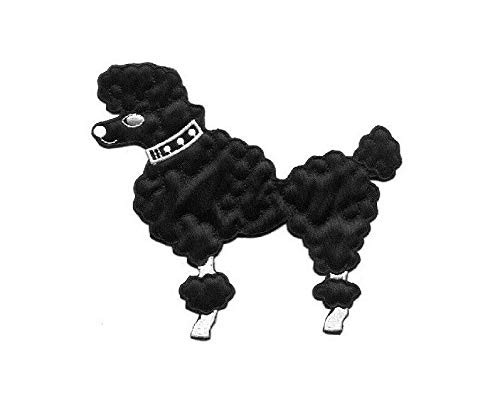 Poodle - Dog - Black - 50's Poodle Skirt - Embroidered Iron On Patch - L-MED