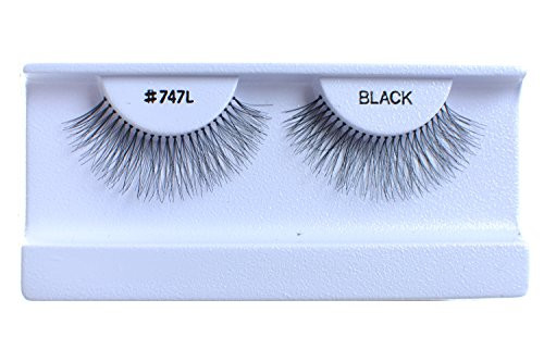 10 Pairs 100 percent Human Hair False Eyelashes Natural Black 747L