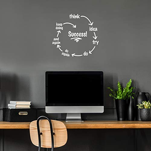 Vinyl Wall Art Decal - Success - 18" x 17" - Trendy Positive Motivational Good Vibes Quote Sticker for Kids Room Playroom Daycare Office Business Coffee Shop School Classroom Bedroom Decor -White- Vinyl Wall Art Decal - Success - 18" x 17" - Trendy Positive Motivational Good Vibes Quote Sticker for Kids Room Playroom Daycare Office Business Coffee Shop School Classroom Bedroom Decor -White-