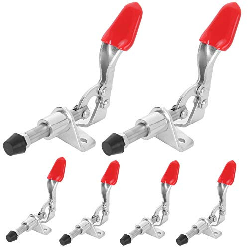 LISHINE 6 Pack Push Pull Quick Release Toggle Clamps Latch GH-301-AM Hand Tool 110Lbs Holding Capacity Push Pull Woodworking Clamp