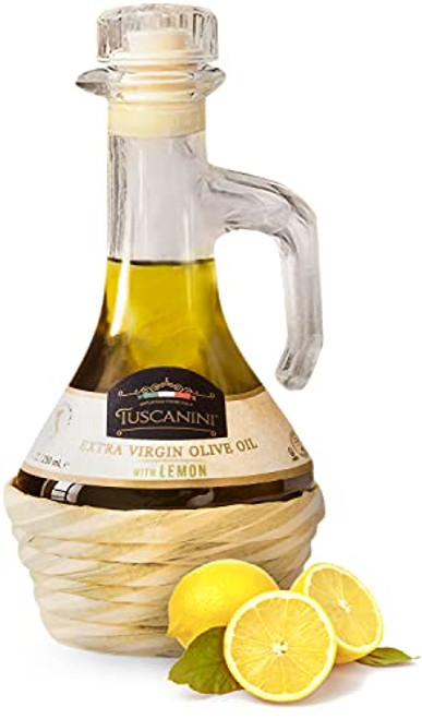 Tuscanini Lemon Infused Extra Virgin Olive Oil 250mL Imported from Italy Cold-Pressed Luxurious Taste All Natural Non GMO Upgrade Your Meals with Tuscanini EVOO Tuscanini Lemon Infused Extra Virgin Olive Oil 250mL Imported from Italy Cold-Pressed Luxurious Taste All Natural Non GMO Upgrade Your Meals with Tuscanini EVOO