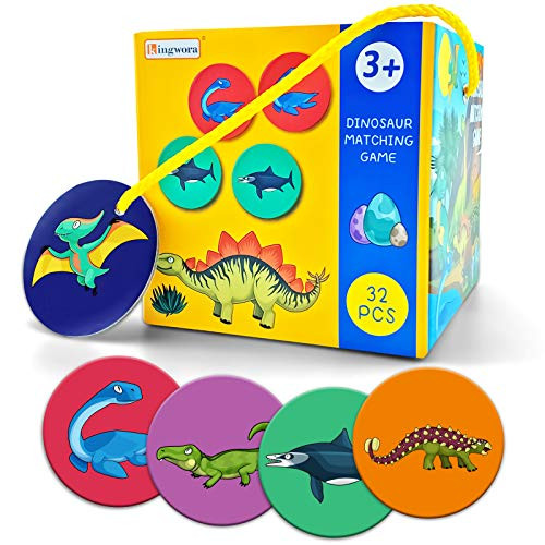 Memory Card Game - 16 Pairs Dinosaur Memory Games for Kids 3 and Up Memory Matching Game for Kids 2 Years Old Non Toxic Memory Card Games of Gift for Preschool Toddlers Education Memory Card Game - 16 Pairs Dinosaur Memory Games for Kids 3 and Up Memory Matching Game for Kids 2 Years Old Non Toxic Memory Card Games of Gift for Preschool Toddlers Education