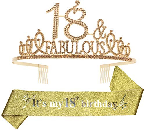 18th Birthday 18th Birthday Sash 18th Birthday Tiara Golden 18th Tiara and Sash 18th Birthday Decorations 18th Birthday Crown 18 Tiara and Sash 18th Birthday Tiara and Sash 18 Birthday Crown