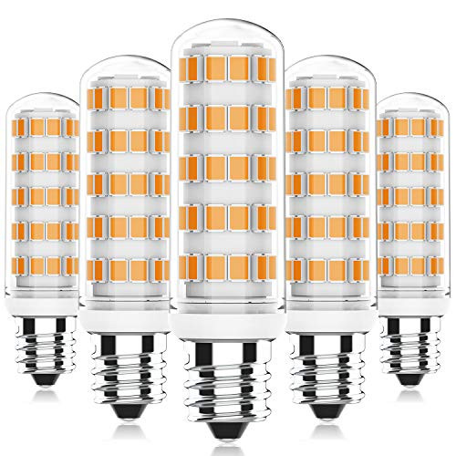 E12 LED Light Bulbs 6W 40W 50W 60W Incandescent Bulbs Equivalent Warm White 3000K Candelabra Bulb E12 Base Non-dimmable AC 120V Yomis -5 Pack-