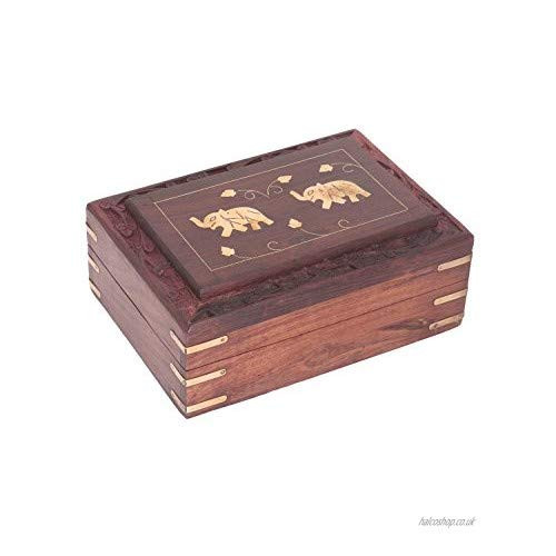 PRC Handmade Christmas Thanksgiving Gifts Decorative Wooden Jewelry Trinket Holder Keepsake Storage Box Organizer with Intricately Hand Carved Elephant Brass Inlay & Velvet Interior PRC Handmade Christmas Thanksgiving Gifts Decorative Wooden Jewelry Trinket Holder Keepsake Storage Box Organizer with Intricately Hand Carved Elephant Brass Inlay & Velvet Interior