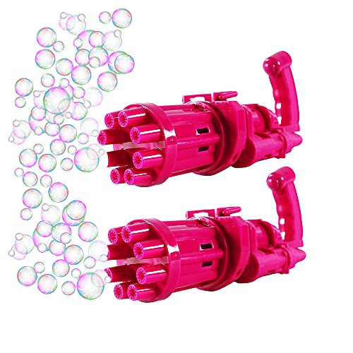 TYISON Bubble Guns Automatic Bubble Machine for Kids 9-Hole Huge Amount Bubble Maker Gatling Bubble Machine Outdoor Toys for Boys and Girls.