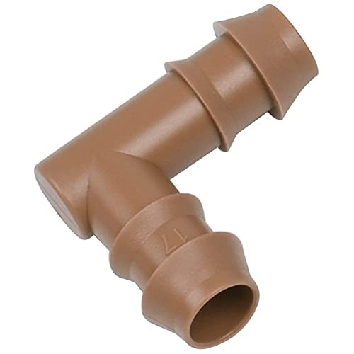 Jayee 25 Pack Drip Irrigation Barbed Elbow Fittings -17mm- for 1-2" Drip Hose-0.600ID- ?Sprinkler Tubing Connector for Drip System