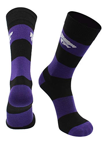 TCK Kansas State Wildcats Game Day Striped Socks -Purple-Black Large-