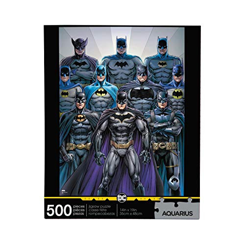AQUARIUS DC Comics Batman Batsuits Puzzle -500 Piece Jigsaw Puzzle- - Glare Free - Precision Fit - Virtually No Puzzle Dust - Officially Licensed DC Comics Merchandise  and  Collectibles - 14 x 19 Inches