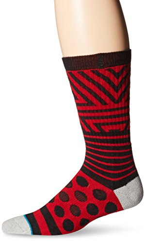Stance Men's Mazer 2 Classic Crew Socks Red Medium-Shoe Size 6-8.5