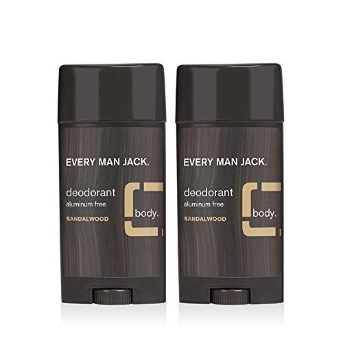 Every Man Jack Men's Sandalwood Deodorant - Natural Deodorant for Men Aluminum Free Parabens Free Cruelty Free - 2 Sticks