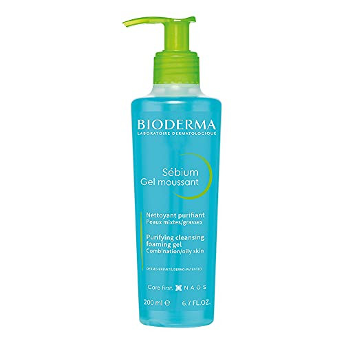 Bioderma Sébium Foaming Gel Pump Cleansing and MakeUp Removing Skin Purifying for Combination to Oily Skin 6.76 Fl Oz Bioderma Sébium Foaming Gel Pump Cleansing and MakeUp Removing Skin Purifying for Combination to Oily Skin 6.76 Fl Oz