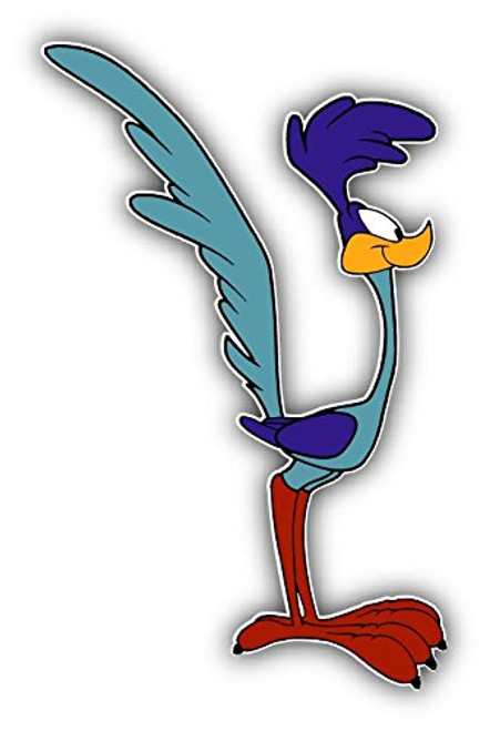 cartoon Roadrunner Car Bumper Sticker Decal - Longer Side 14''