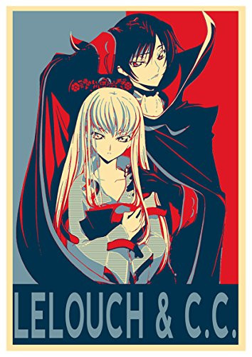 General ART Poster Code Geass Propaganda Lelouch e C.C. - Formato A3 -42x30 cm-