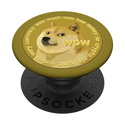Dogecoin to the moon Crypto Mining Cryptocurrency Doge meme PopSockets PopGrip- Swappable Grip for Phones  and  Tablets