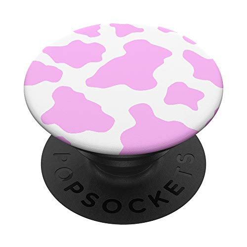 Cute Cow Print Pink PopSockets PopGrip- Swappable Grip for Phones  and  Tablets