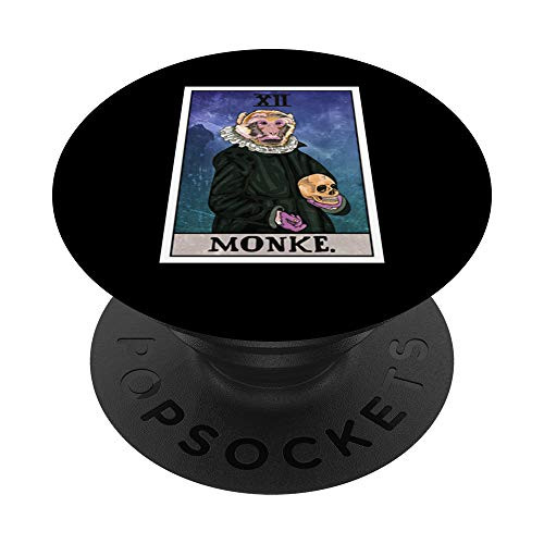 Monke Tarot Card Monkey Lover Funny Meme PopSockets PopGrip- Swappable Grip for Phones  and  Tablets