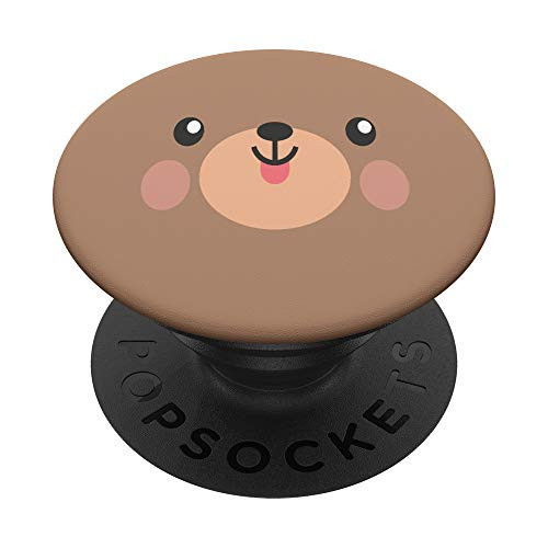 Cute Teddy Brown Bear Adorable Beast Bear Lover Kawaii Art PopSockets PopGrip- Swappable Grip for Phones  and  Tablets