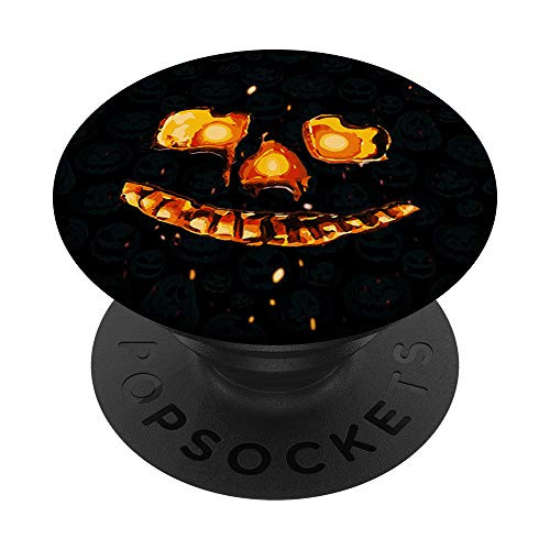 Glowing Jack O' Lantern Pumpkin Halloween on pumpkin pattern PopSockets Grip and Stand for Phones and Tablets