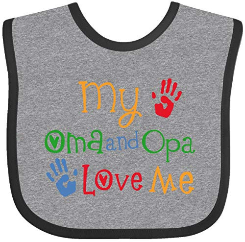 Inktastic Oma and Opa Love Me Grandchild Baby Bib Heather and Black 26a2d Inktastic Oma and Opa Love Me Grandchild Baby Bib Heather and Black 26a2d