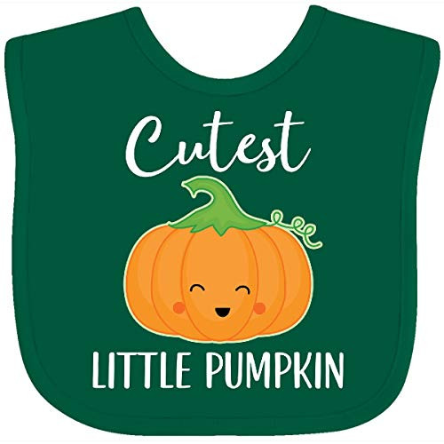 Inktastic Halloween Cutest Little Pumpkin Baby Bib Green 2adb6