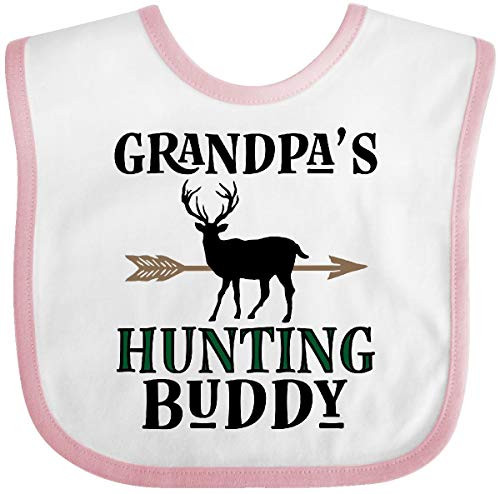 Inktastic Bow Hunter Grandpa Hunting Buddy Baby Bib Heather and Black 31ddb