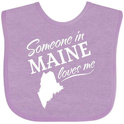 Inktastic Someone in Maine Loves Me Baby Bib Lavender 338cd