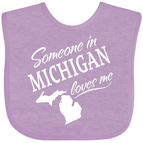 Inktastic Someone in Michigan Loves Me Baby Bib Blue and Chocolate 338d9 Inktastic Someone in Michigan Loves Me Baby Bib Blue and Chocolate 338d9