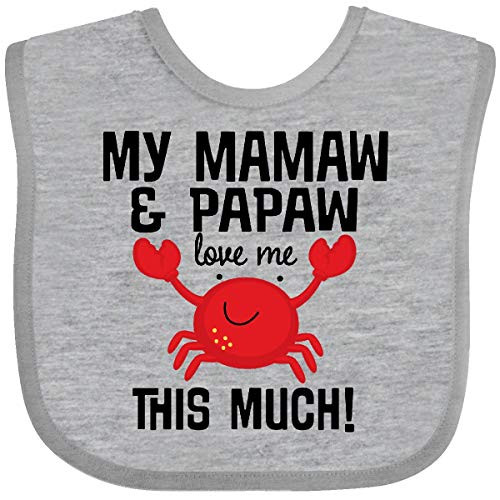 Inktastic Mamaw Papaw Love Me Baby Bib Heather and Black 33948 Inktastic Mamaw Papaw Love Me Baby Bib Heather and Black 33948