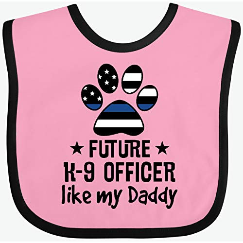 Inktastic Future K 9 Police Officer Like Daddy Baby Bib Pink and Black 36905