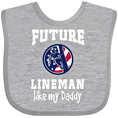 Inktastic Future Lineman Like Daddy Baby Bib Heather and Black 38b75 Inktastic Future Lineman Like Daddy Baby Bib Heather and Black 38b75
