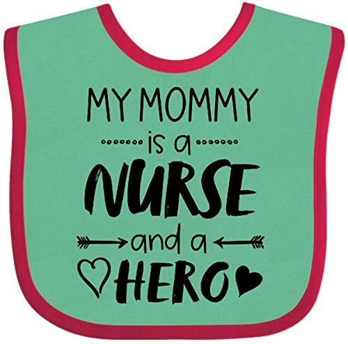 Inktastic My Mommy is a Nurse and a Hero Baby Bib Pink and Fuchsia 3b45f Inktastic My Mommy is a Nurse and a Hero Baby Bib Pink and Fuchsia 3b45f
