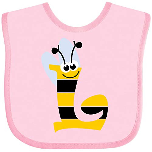 Inktastic Cute Bee Initial L Baby Bib Pink 3caee