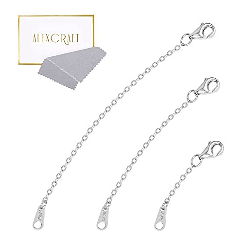 White Gold Necklace Extender 925 Sterling Silver Necklace Bracelet Ankle Extenders Chain Extension for Jewelry Making?1 2 3 inch? White Gold Necklace Extender 925 Sterling Silver Necklace Bracelet Ankle Extenders Chain Extension for Jewelry Making?1 2 3 inch?