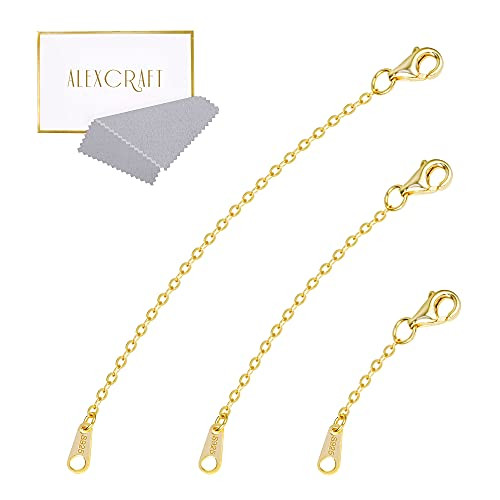 14K Gold Necklace Extender 925 Sterling Silver Necklace Bracelet Ankle Extenders Chain Extension for Jewelry Making?1 2 3 inch? 14K Gold Necklace Extender 925 Sterling Silver Necklace Bracelet Ankle Extenders Chain Extension for Jewelry Making?1 2 3 inch?