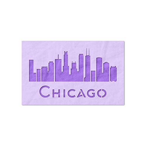 Stencil Stop Chicago Skyline Stencil - Reusable for DIY Projects Painting Drawing Crafts - 14 Mil Mylar Plastic -6 x 3.38 inches-