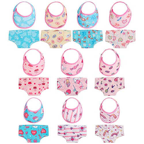 SOTOGO 20 Pieces Doll Diapers Doll Underwear Doll Bibs Doll Accessories for 14-18 Inch Baby Dolls and American Girl Doll SOTOGO 20 Pieces Doll Diapers Doll Underwear Doll Bibs Doll Accessories for 14-18 Inch Baby Dolls and American Girl Doll