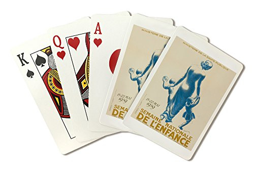 Semaine Nationale de l'Enfance Vintage Poster -artist- Cappiello Leonetto- France c. 1939 -Playing Card Deck 52 Card Poker Size with Jokers-