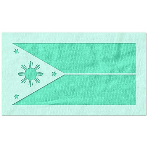 Stencil Stop Philippines Flag Stencil - Reusable for DIY Projects Painting Drawing Crafts - 14 Mil Mylar Plastic -6 x 3 inches-
