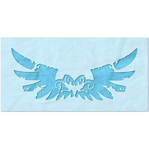 Stencil Stop Distressed Wings Stencil - Reusable for DIY Projects Painting Drawing Crafts - 14 Mil Mylar Plastic -6 x 2.5 inches-