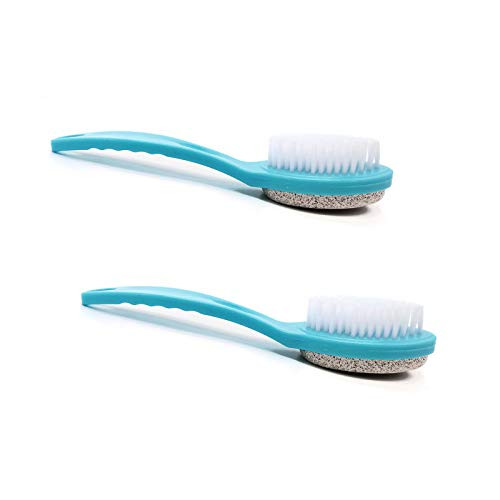 WAFJAMF Stone Exfoliating Brush Foot Brush Body Scrub with Handle -2PCS blue- WAFJAMF Stone Exfoliating Brush Foot Brush Body Scrub with Handle -2PCS blue-