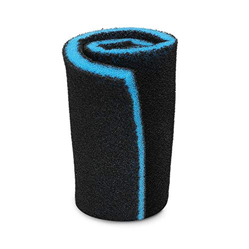 MUCH Aquarium Filter Pad - Cut to Fit - Dye-Free Premium Koi Pond FINE Filter Media Roll for Clear Water - Aquariums Ponds or Water Garden -Blue plusBlack-