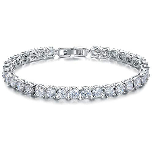 AAA plus Cubic Zirconia Friendship Tennis Bracelets White Gold Plated Princess CZ Diamond Bracelet Crystal Jewelry Gifts For Women AAA plus Cubic Zirconia Friendship Tennis Bracelets White Gold Plated Princess CZ Diamond Bracelet Crystal Jewelry Gifts For Women