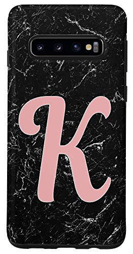 Galaxy S10 Rose pink Monogram K Initial Capital Letter K Gifts Phone Case