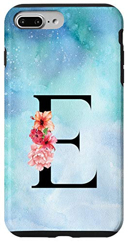 iPhone 7 Plus-8 Plus Letter E Floral Monogram Flower Initial Personalized Gift Case