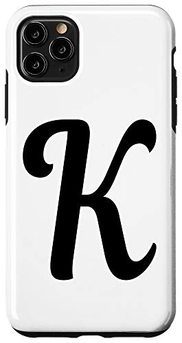 iPhone 11 Pro Max Black white Monogram K Initial Capital Letter K Gifts Phone Case
