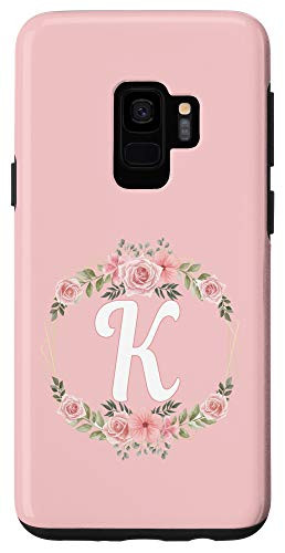 Galaxy S9 Rose Pink Monogram K Initial Capital Letter K Gifts Phone Case