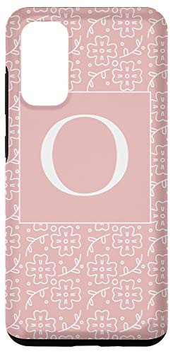 Galaxy S20 Floral Monogram Letter O Pink Case