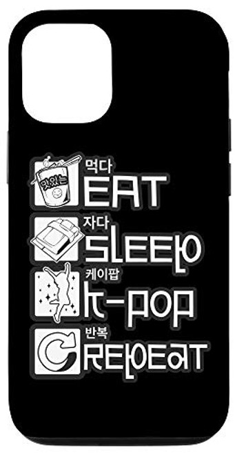iPhone 12-12 Pro Eat Sleep K-Pop Repeat Korean Hangul Korea Case iPhone 12-12 Pro Eat Sleep K-Pop Repeat Korean Hangul Korea Case