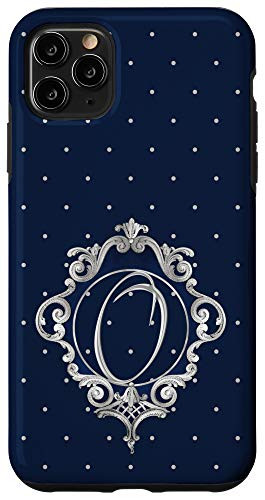 iPhone 11 Pro Max Blue ornamental initial letter O monogram elegant Case